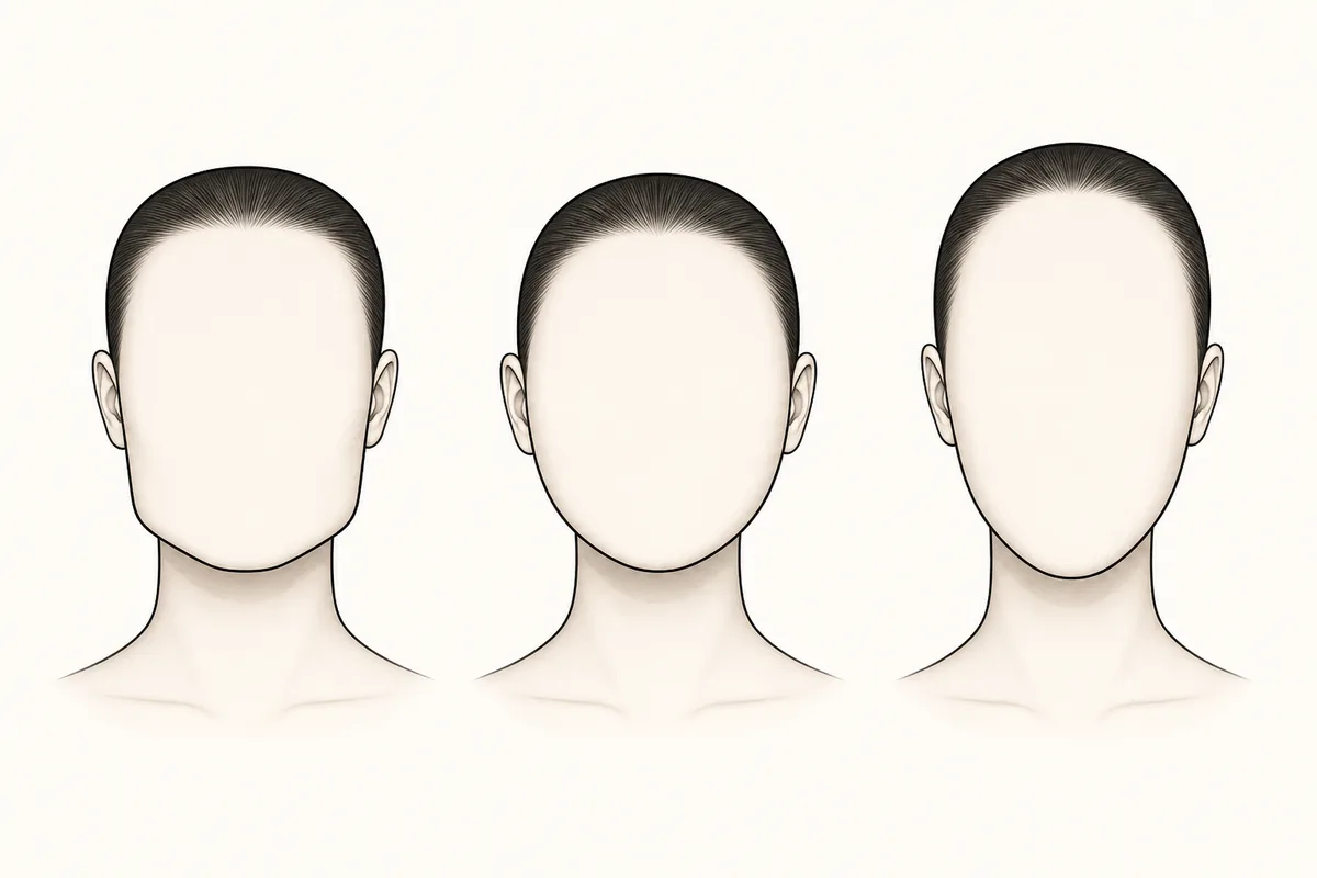 Comparison of square, round, and oblong face shape outlines